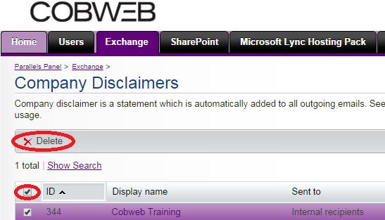 9. Select the Disclaimers to be