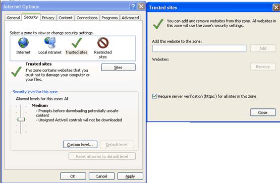 Click OK in the Internet Options window to save the settings. SFTP and FTP Configuration The user can choose the type of FTP configuration required.