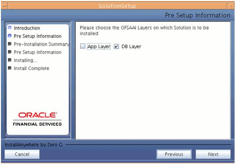 6. Enter the Information Domain in which the Oracle Financial Services Analytical Applications data model has been successfully uploaded.