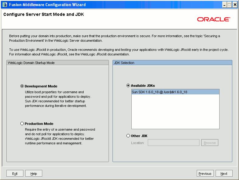 7. The Select Optional Configuration screen is displayed. Select the Administration Server option.