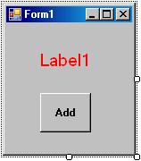 2. Add a label control and a button control to the form.