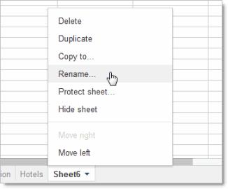 Add and name sheets You might have multiple spreadsheets for a given project.