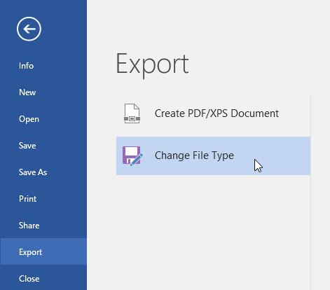 To export a document to other file types: You may also find it helpful to export your document to other file types, such as a Word