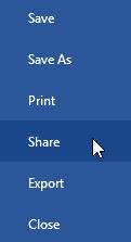 2 The Share pane will appear. Click the buttons in the interactive below to learn more about diᗈerent ways share a document.