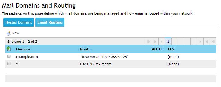 9. From the System page, click SMTP Settings Click on Mail Domains and Routing Click on the Email