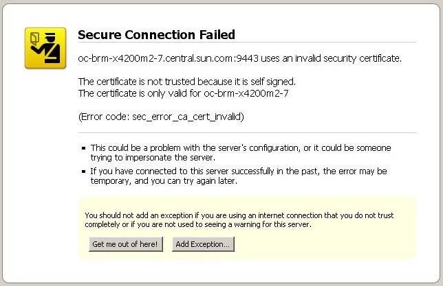 2. Add an exception for the Enterprise Controller and accept the security
