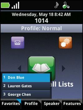 To call from a call list: 1 Scroll to the Contacts/Call Lists icon on the Home screen and press OK. 2 Highlight Call Lists and Press OK or press 3. Your call list opens.