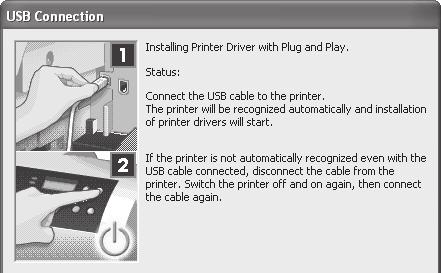 connect the printer and computer with the USB cable.