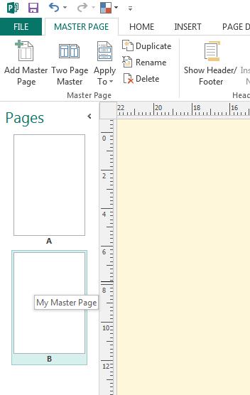 Microsoft Publisher 2013 Foundation - Page 107 Editing master pages To edit your master page, select