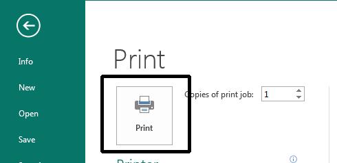 To print to publication, click on the Print button, located near the top of the window.
