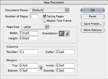 Section 3: Setting Up Documents After you open a new document, you ll probably want to do some initial setup work before you begin adding text, graphics, and laying out pages.