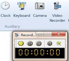 2. A recorder window will pop-out when clicked as shown below: 3. The button functions are as follows: Record Pause Stop and save Open Capture options 4.