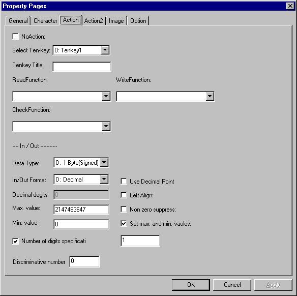 B-66244EN/02 2. FAPT PICTURE (Windows) Action NoAction: Check this check box to disable the function of the numeral indication control for calling a ten-key pad.