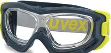 (Comparison EN 166: impact with medium energy, 120 m/sec) Recommended applications for uvex RX goggles with PC+: Workplaces with high risk of mechanical hazards, such as reshaping metal-cuttings,