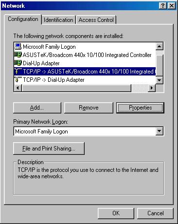 Configuring PC in Windows 95/98/Me 1. Go to Start / Settings / Control Panel.