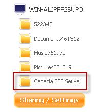 Click the folder that is the site root identified in Finding the EFT Server Site Root. b. Type a descriptive name into the folder name field. c.