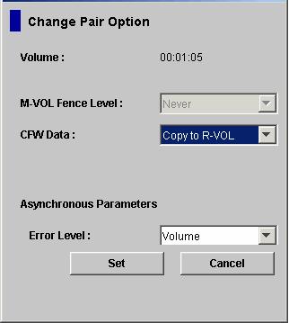 Changing Pair Options The Change Pair Option dialog box (see Figure 6-3) allows you to change the pair options of existing TrueCopy for z/os pairs.