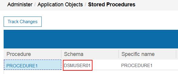 42 Verify that the new stored procedure is created under DSMUSER01 