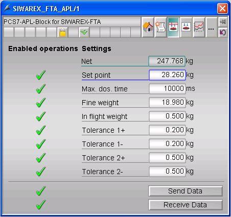5.3.2 Dosing Data View The set point (DR20) and the scale parameters 1 (DR22) can be specified for weighing procedures in the Dosing Data tab displayed in the Dosing view. Fig 5-2 Dosing data view 5.
