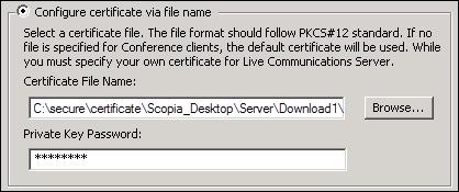 c. Select the certificate from the list of certificates in the WCS. 7. To locate a certificate by its filename: a. Select Configure Certificate via File Name.