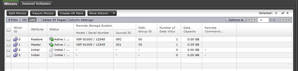 Item Description (VSP G1000, G1500, and VSP F1500) Enable: Journal data is stored in cache memory.