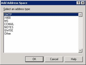 Screenshot 151 - Specifying FAX as an address space 6. Now specify FAX in the type edit box. Leave Cost and Address as they are.
