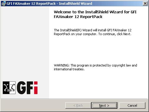 Screenshot 186 - Installation welcome page 2. In the welcome page, click Next to continue the installation. Screenshot 187 - GFI ReportCenter framework detection dialog 3.