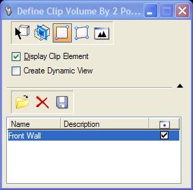3 Create a 2 point Clip Element in View 1 and apply the Clip Volume in View 2. The image should be similar to the following.
