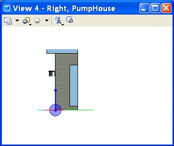 Clip Volume The view updates to display only the pump house front wall. 4 Select the named fence Back Wall in the tool settings. 5 Click Apply Clip Volume By Named Fence.