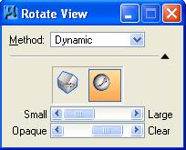 View Rotation Sphere rotation rotates the view about a center point. A dynamic sphere, and associated graphics, help you define the rotation.