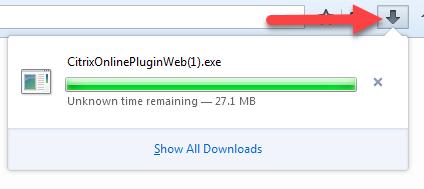 After the download is complete, click the icon in your Firefox Downloads window.