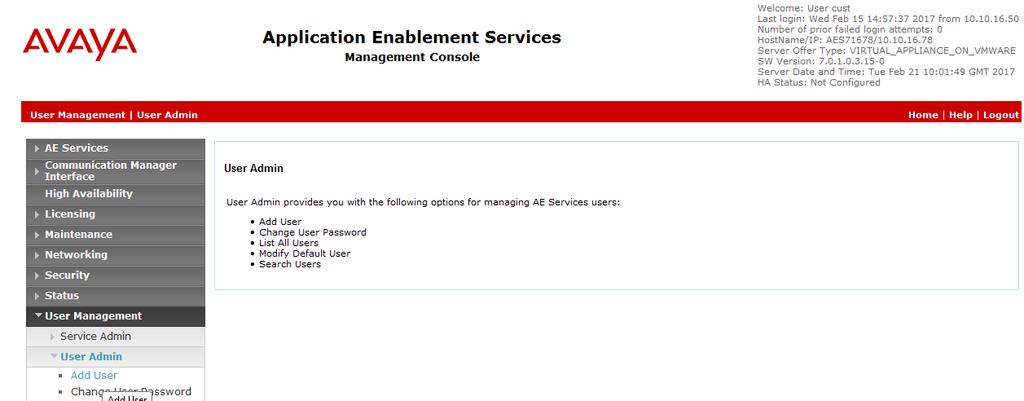 It is assumed that the Application Enablement Services has been installed and configured for connectivity to Communication Manager. 8.1.