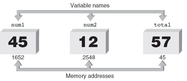 Variables and Declaration Statements (continued) Variable: Symbolic identifier for a memory address where data can be held Use