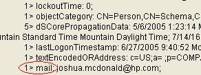 h. Input cn into the Match the name entered with the LDAP attribute of field. i. Find the device user email address in the LDP trace.