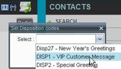1 Assign Disposition Codes to Current Call To assign a disposition code to a current call: 1) From the Call Console, select the call and click it. The call line displays the Disposition dropdown list.