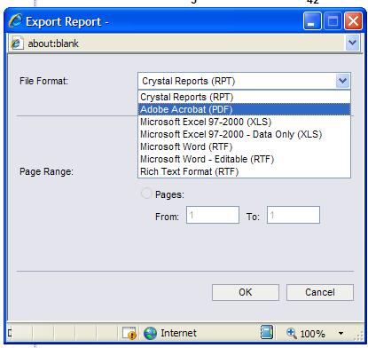 History button. C. A report can be exported as many formats, such as PDF, Excel, Word, exc.