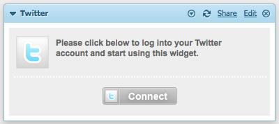 Adding Twitter to your Dashboard Netvibes allows you to include a Twitter widget to your dashboard, which provides a convenient way to take content you find in one of your widgets and immediately