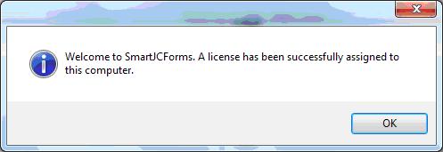 If SmartJCForms is unable to verify the license because the computer is not connected to the internet, the program will become function-limited (forms can be viewed and printed, but not edited or