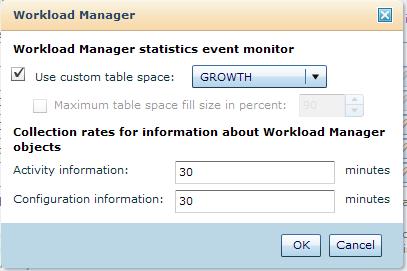 Page 14 Figure 4 Workload Manager monitoring profile Tip: Keep in mind that DB2 software only supports one active statistic event monitor per monitored database.