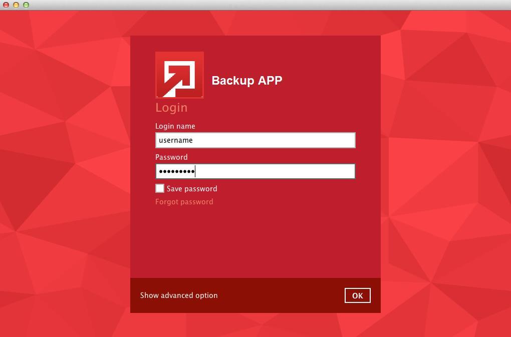 3 Login to Backup App / Backup App User Web Console Login to Backup App 1. Double-click the Backup App icon to launch the application. 2.