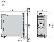 Dimensions Drawings Regulated Switch Mode Power Supplies Dimensions ABL 8 a in mm a in in. b in mm b in in. RPS24030 120 4.72 44 1.