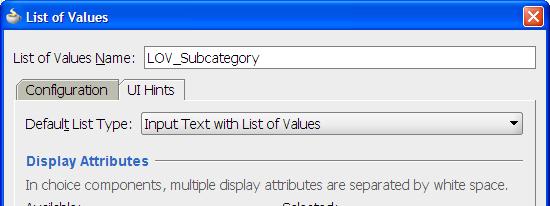 List Search Options for Input Text