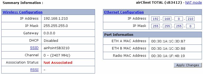 2.7. acnpt Bridge Configuration The acnpt in Bridge mode can associate only with a smartbridges airpoint access point in bridge mode (SB3210) as they both use WDS link implementation.