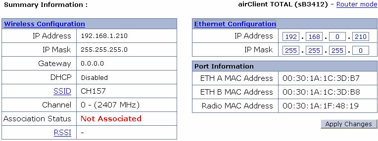 2.8. acnpt Router/NAT Configuration The acnpt unit can also be configured in Router or NAT mode which behaves like Infrastructure mode.