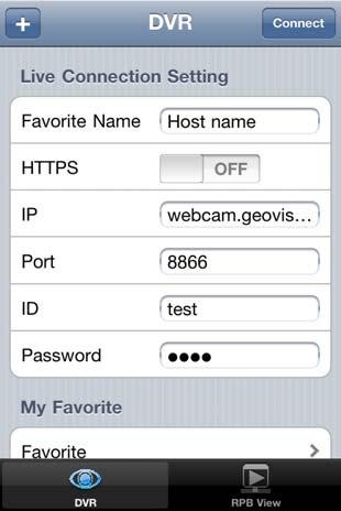 Connecting to GV-System 1. On your mobile phone, tap the GV-iView icon on the main screen. This page appears. 2.