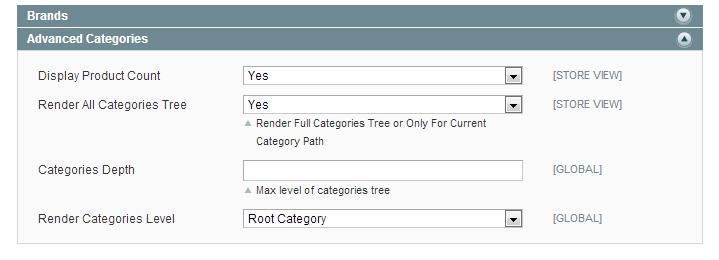 2. Advanced Categories Settings Set Display Product Count for Yes