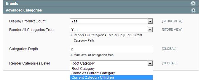 2. Advanced Categories Settings You can choose the number of category
