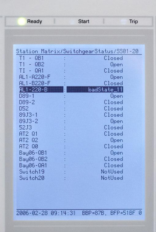 Bay-Connections & Switchgear Status Matrices