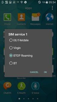29 9. Going abroad with BT One Phone SIM service pop-up On certain phones, usually older Android ones, you may see a SIM service pop-up screen when you re abroad.