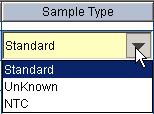 Chapter 3 Select the Experiment and Set Up a Plate Define samples and view targets 3 3. Select the sample type: Standard, NTC, or Unknown. Unknown is the default sample type for new samples.